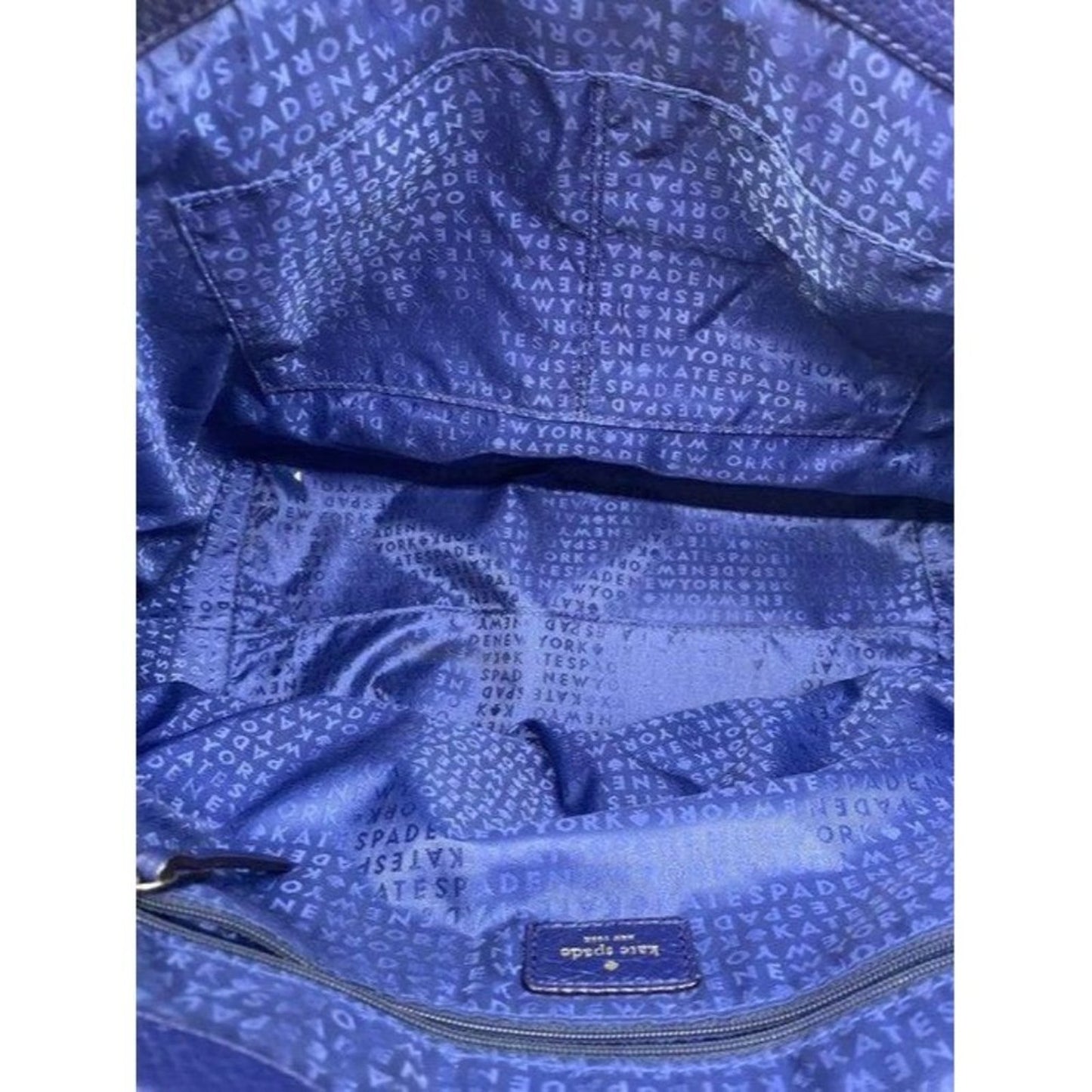 kate spade creamblue fabric shoulder bag