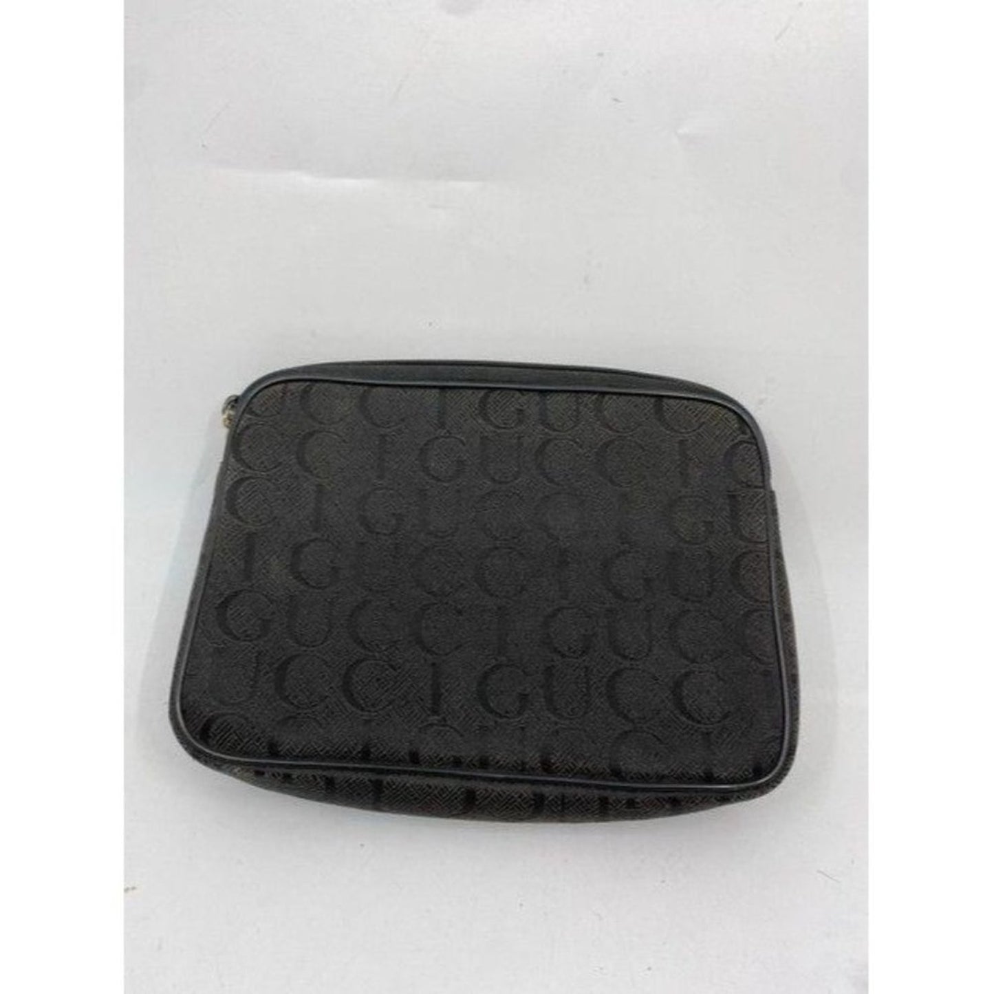 gucci vintage black fabric clutch