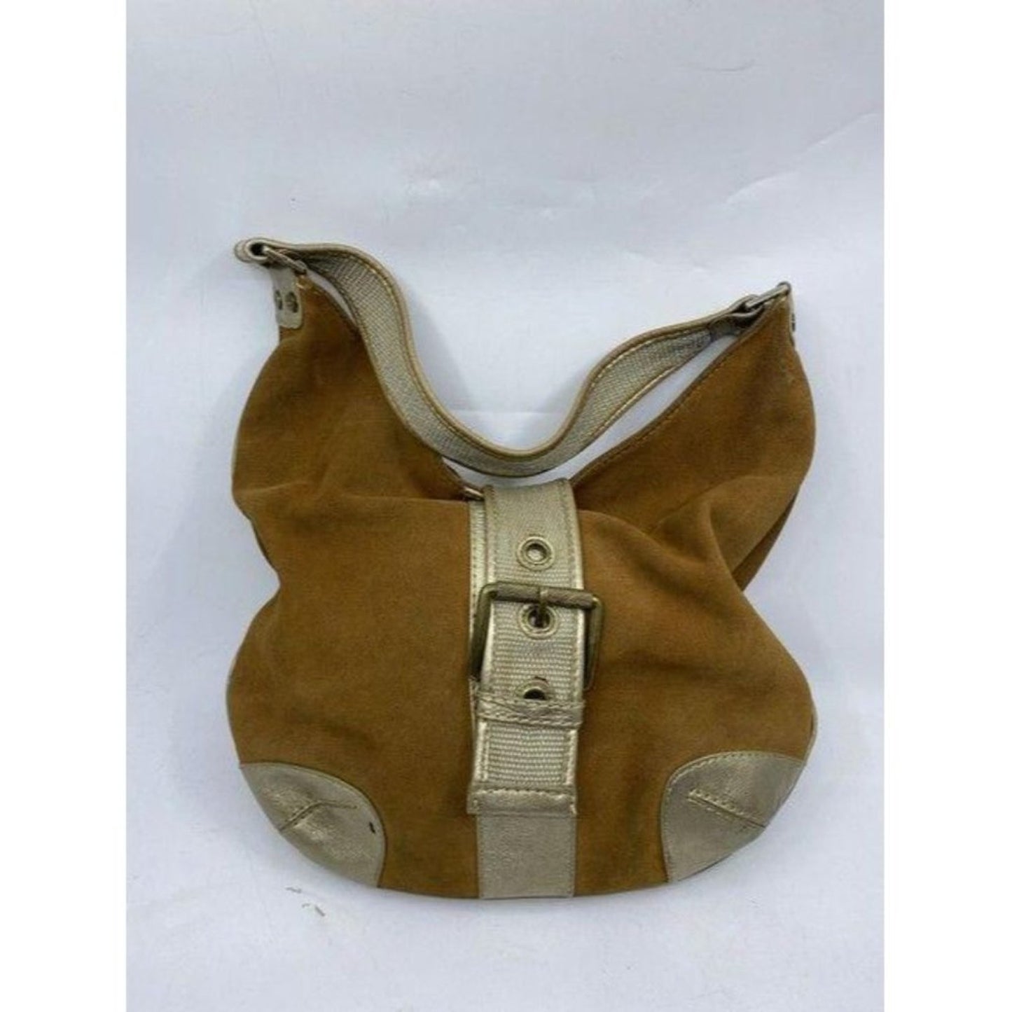michael kors orange silver suede leather hobo bag