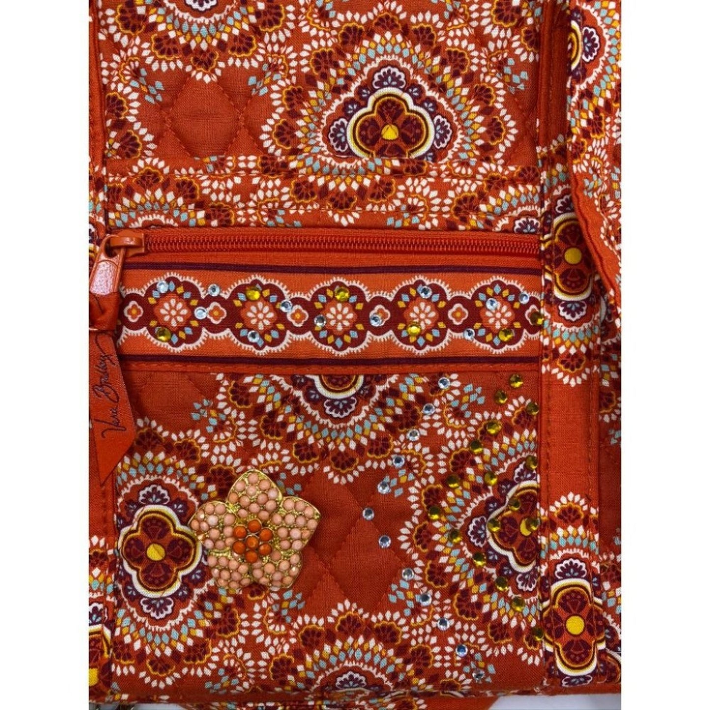 NWT! Vera Bradley Quilted Bag w Wallet Red Beige