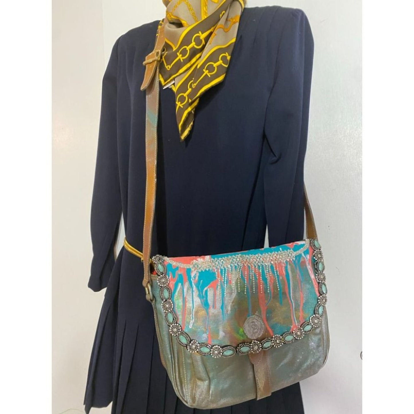 Vintage FENDI Customized with trims and Graffiti