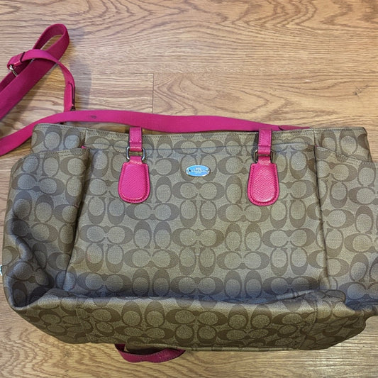 Coach Tan and Pink Baby Bag