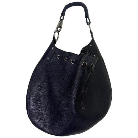 Gucci Hobo Vintage Drawstring Black Calfskin Backpack