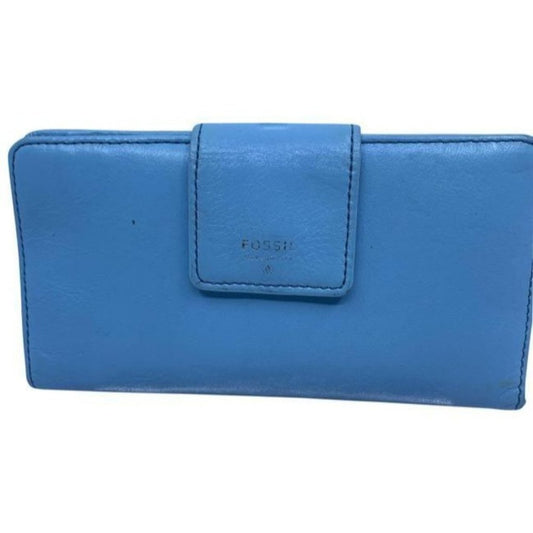 Fossil Blue Leather Large Card Id With Expandable