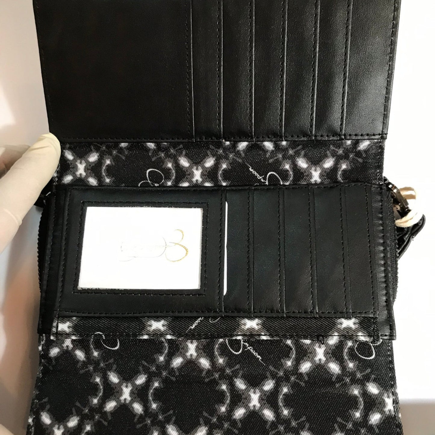 Jessica Simpson Black Leather Wristlet