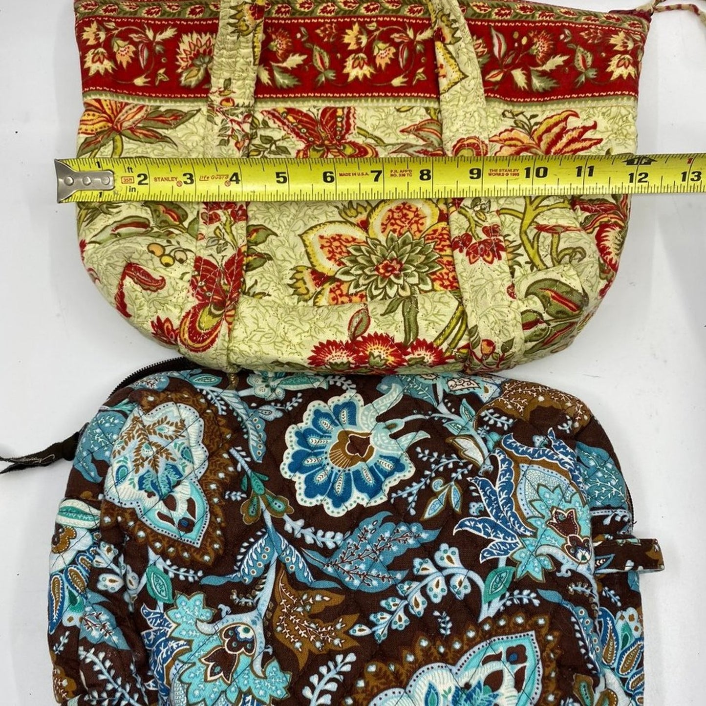 Lot of 3 Unbranded Floral Fabric Quilted Bags