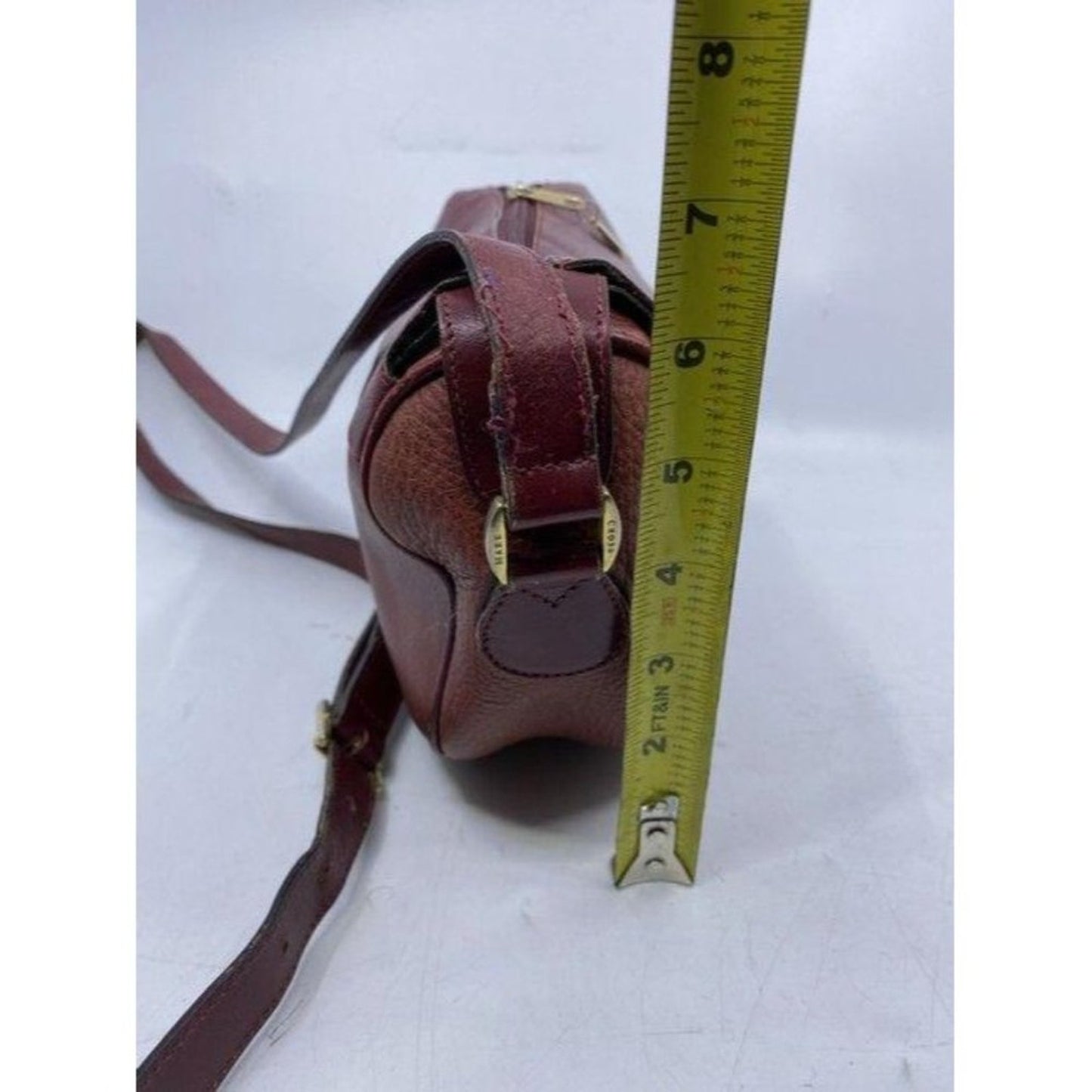 mark cross vintage shoulder burgundy leather cross