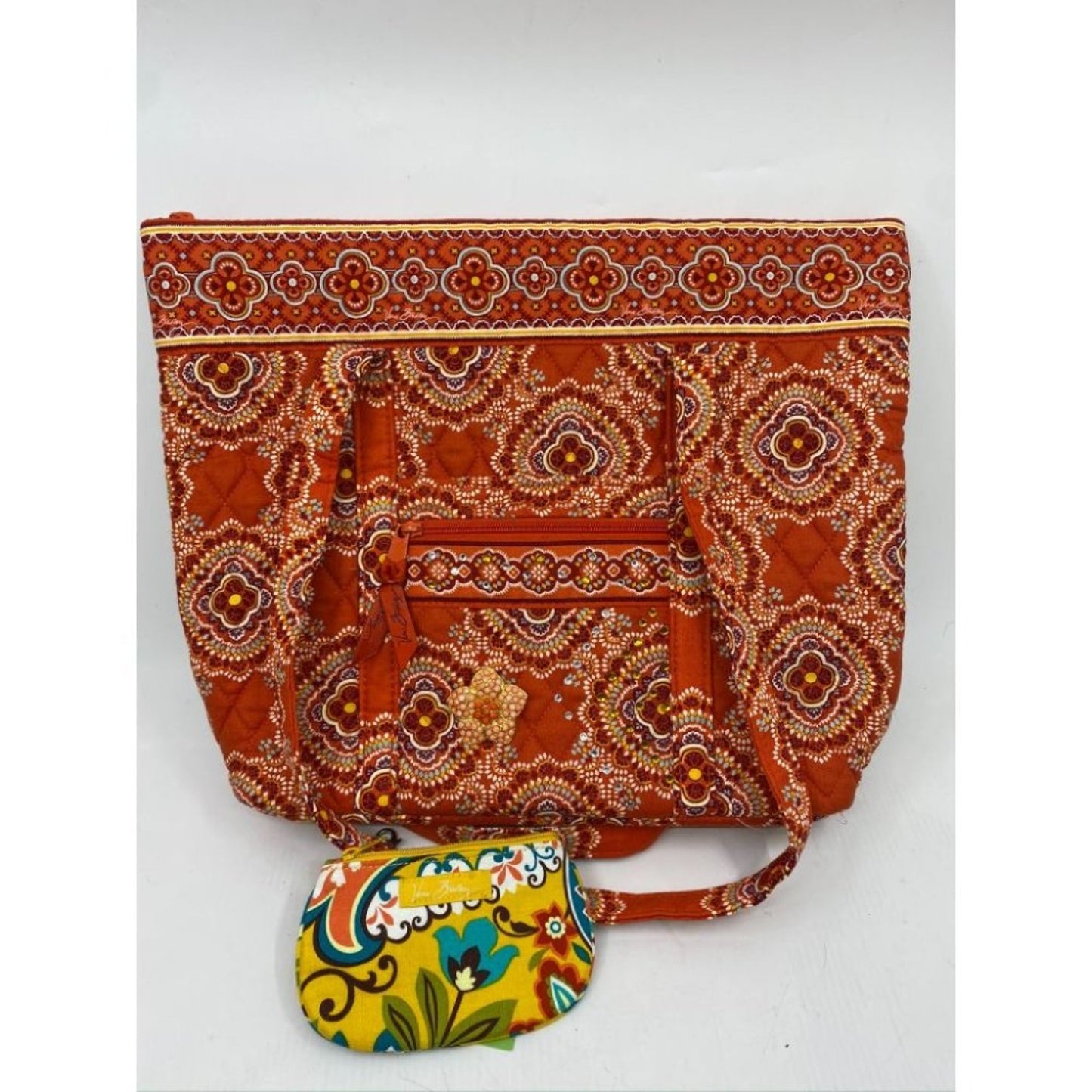NWT! Vera Bradley Quilted Bag w Wallet Red Beige