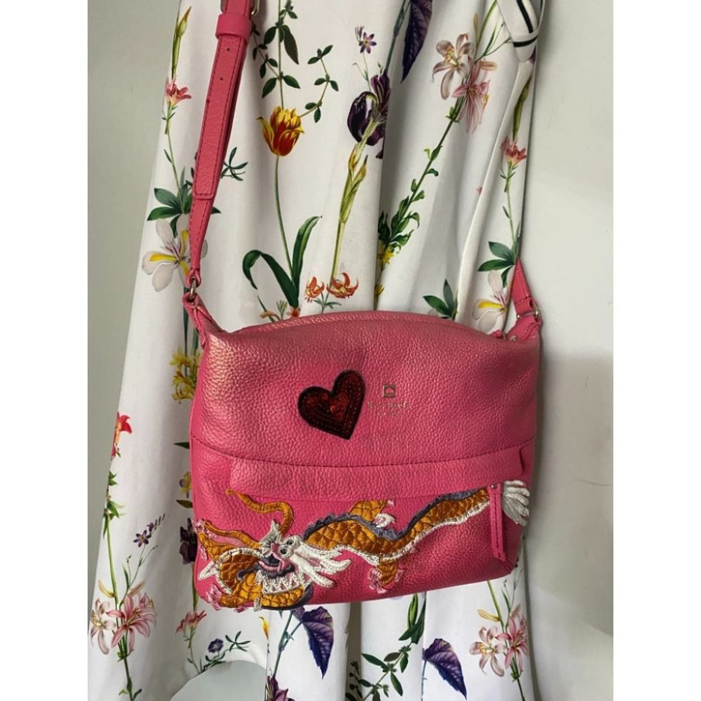 Kate Spade Pink Leather Crossbody With Customized
