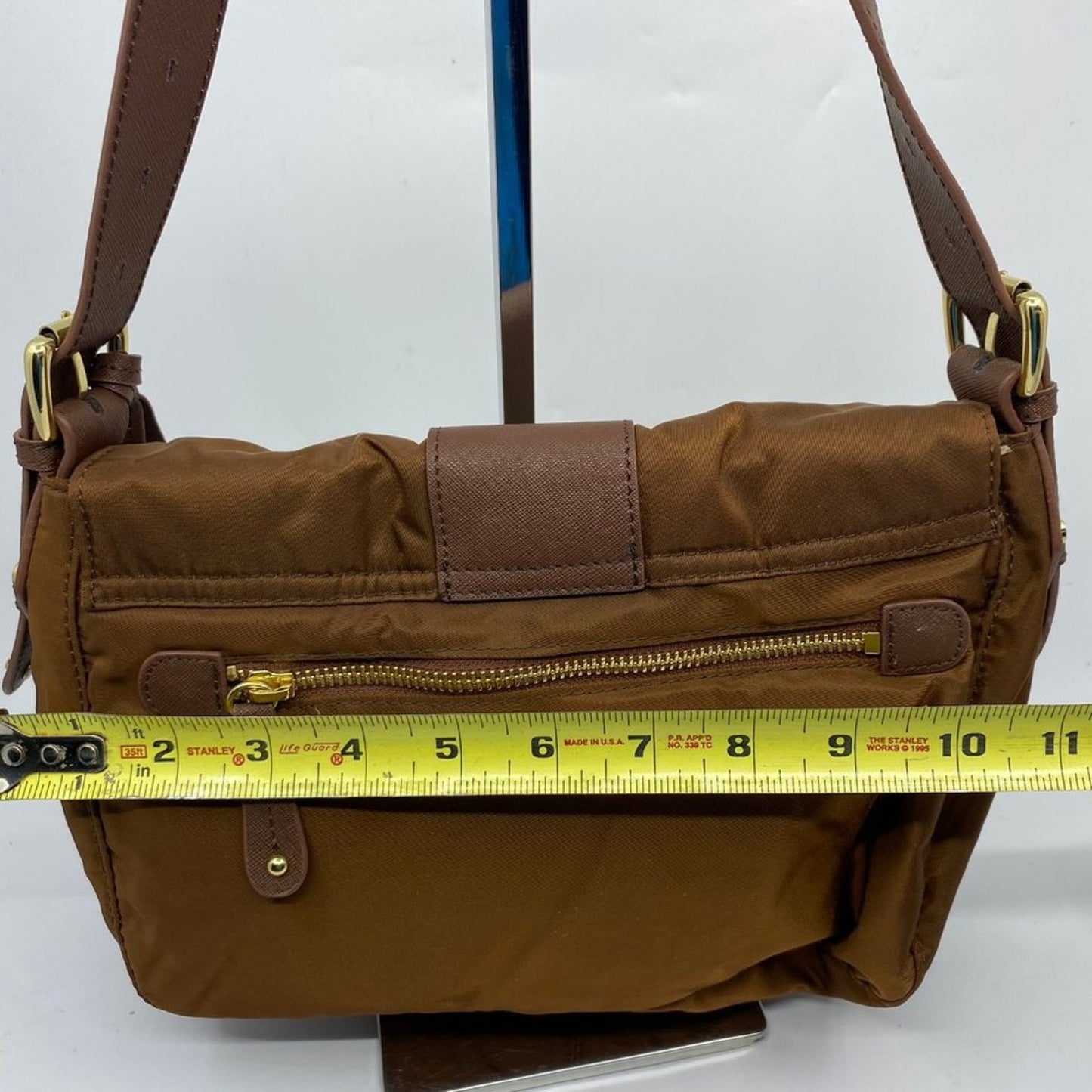 JPK Paris Brown Nylon Shoulder Bag