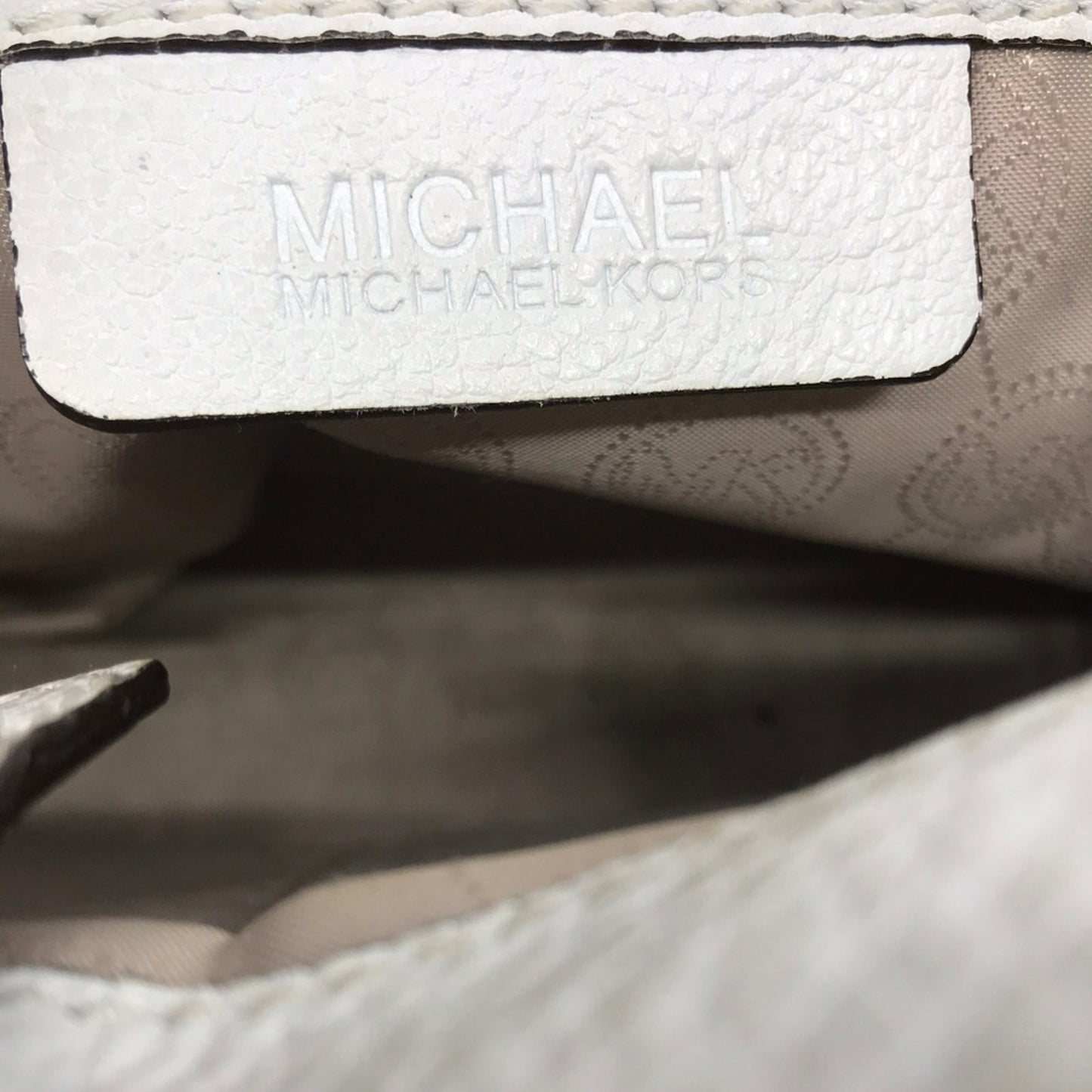 Michael Kors White M Leather Crossbody Bag