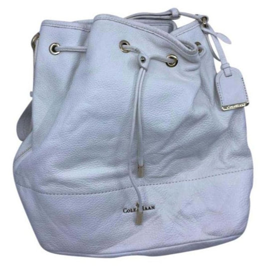 COLE HAAN White Large Leather Tote/ Shoulder Bag