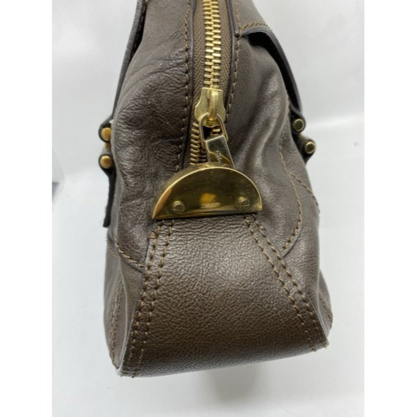 chloe handbag brown leather tote