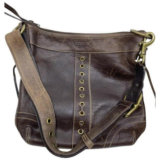 coach brown leather cross body bag