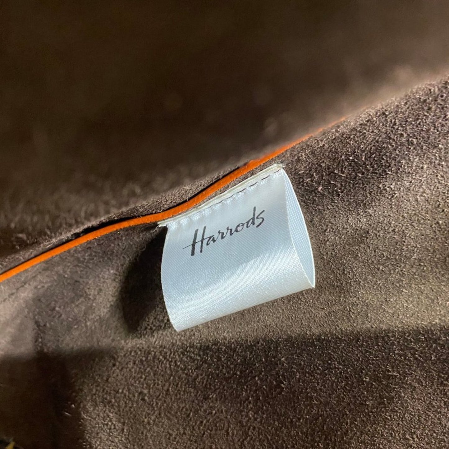 Harrods Orange Leather Shoulder Bags