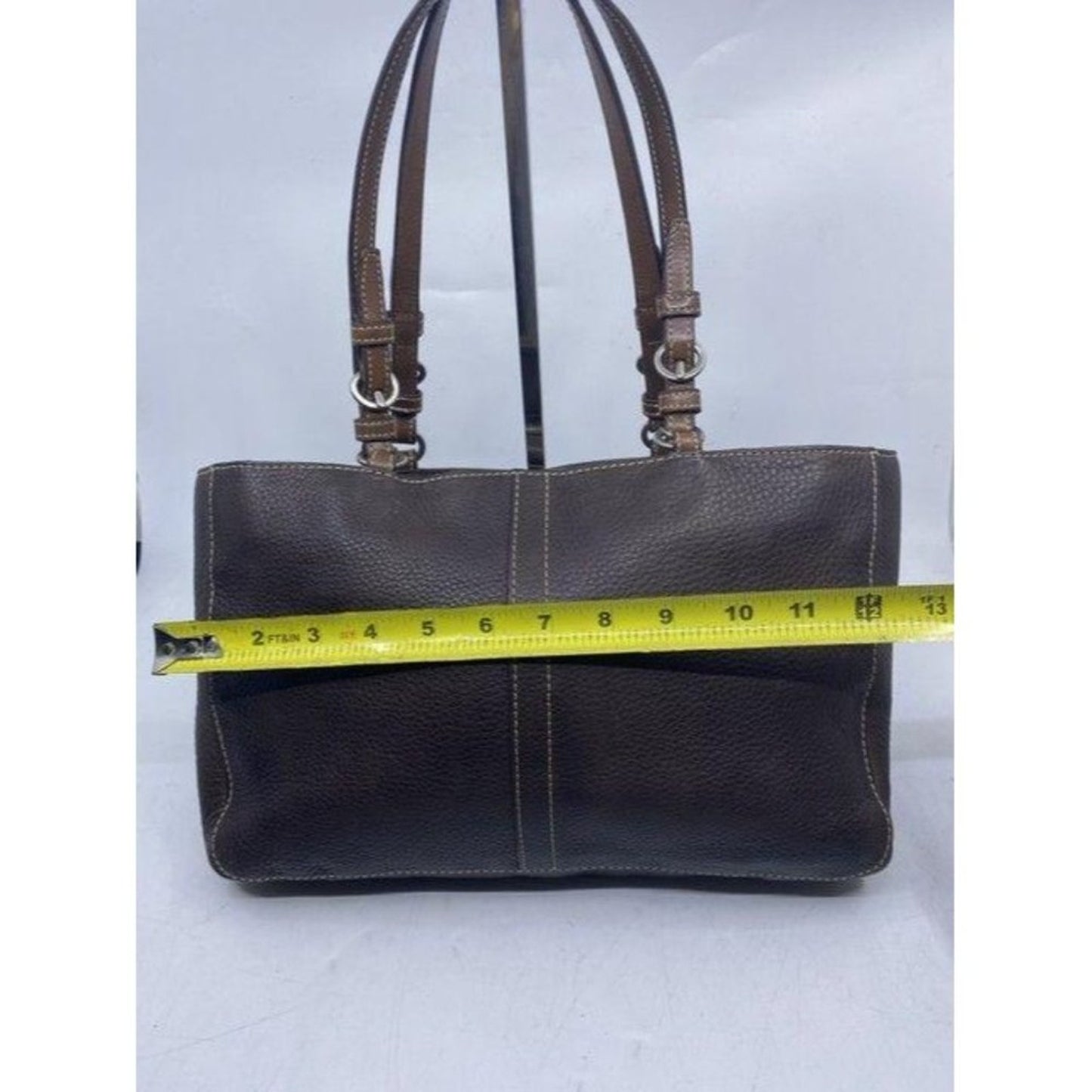 coach medium bag handbag brown leather shoulder ba