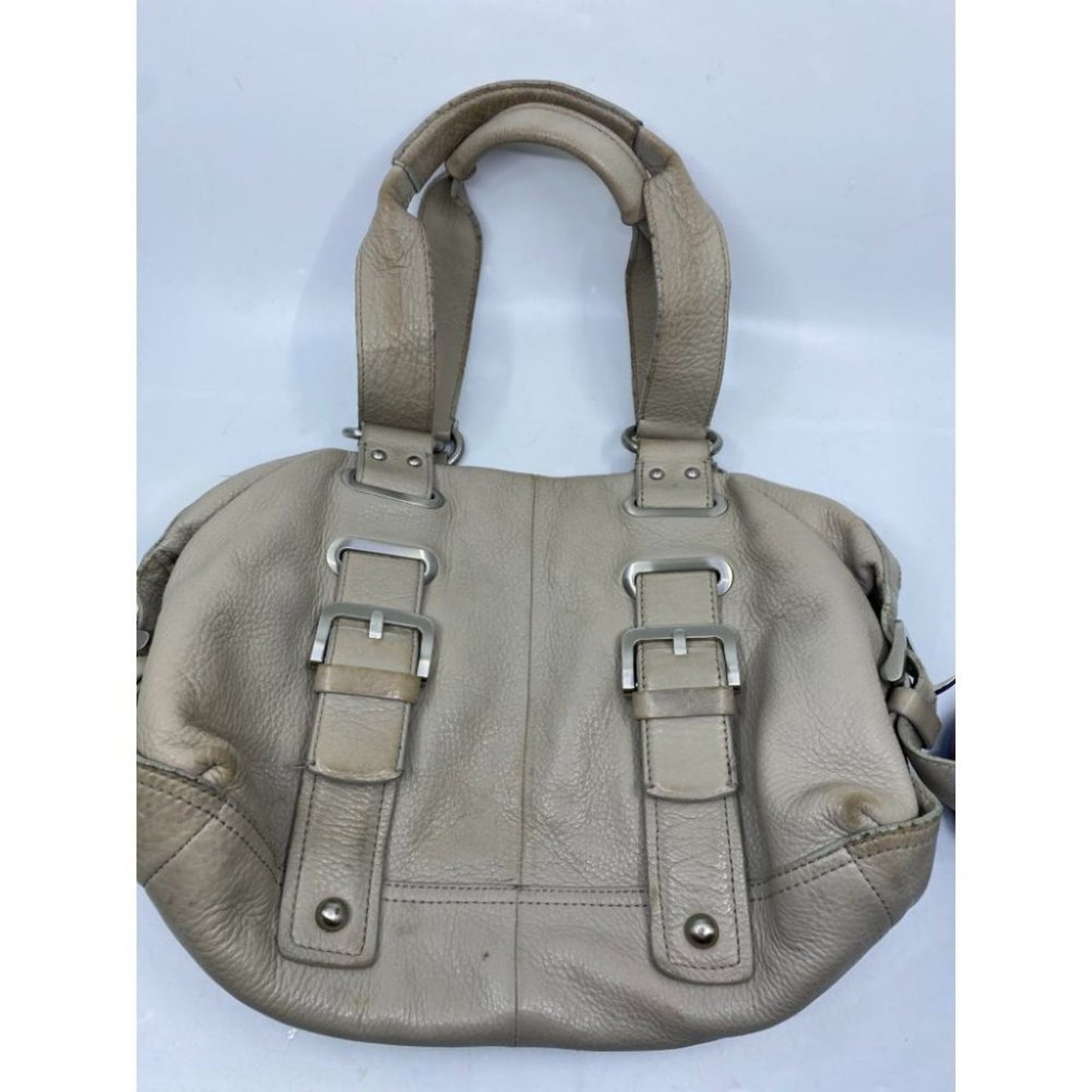 Kenneth Cole Cream Leather Tote/ Shoulder Bag