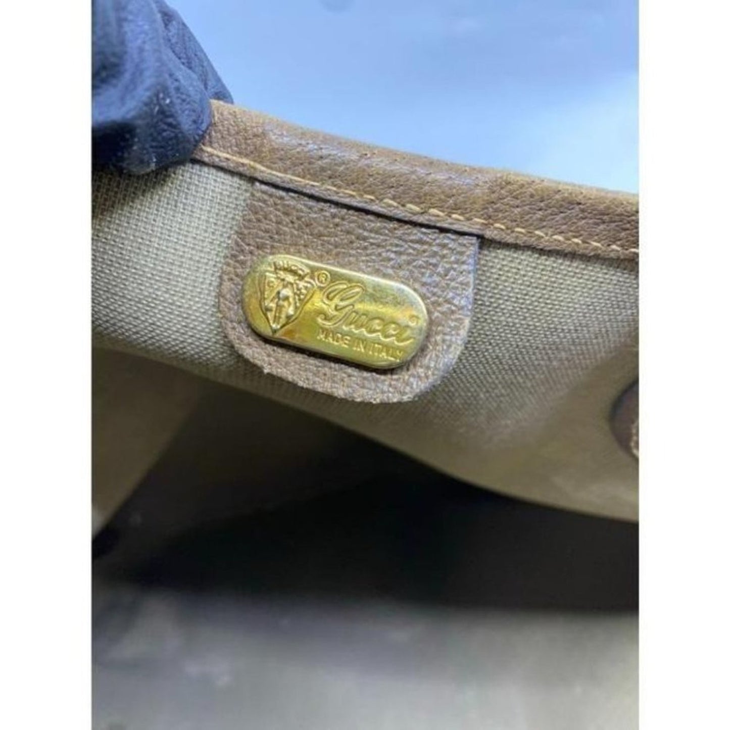 gucci bag shopping vintage classic coated canvas b