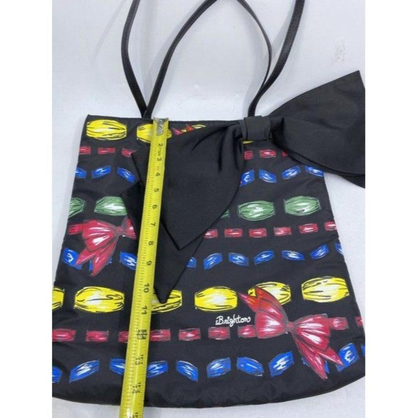 brighton bag black with multicolor nylon tote