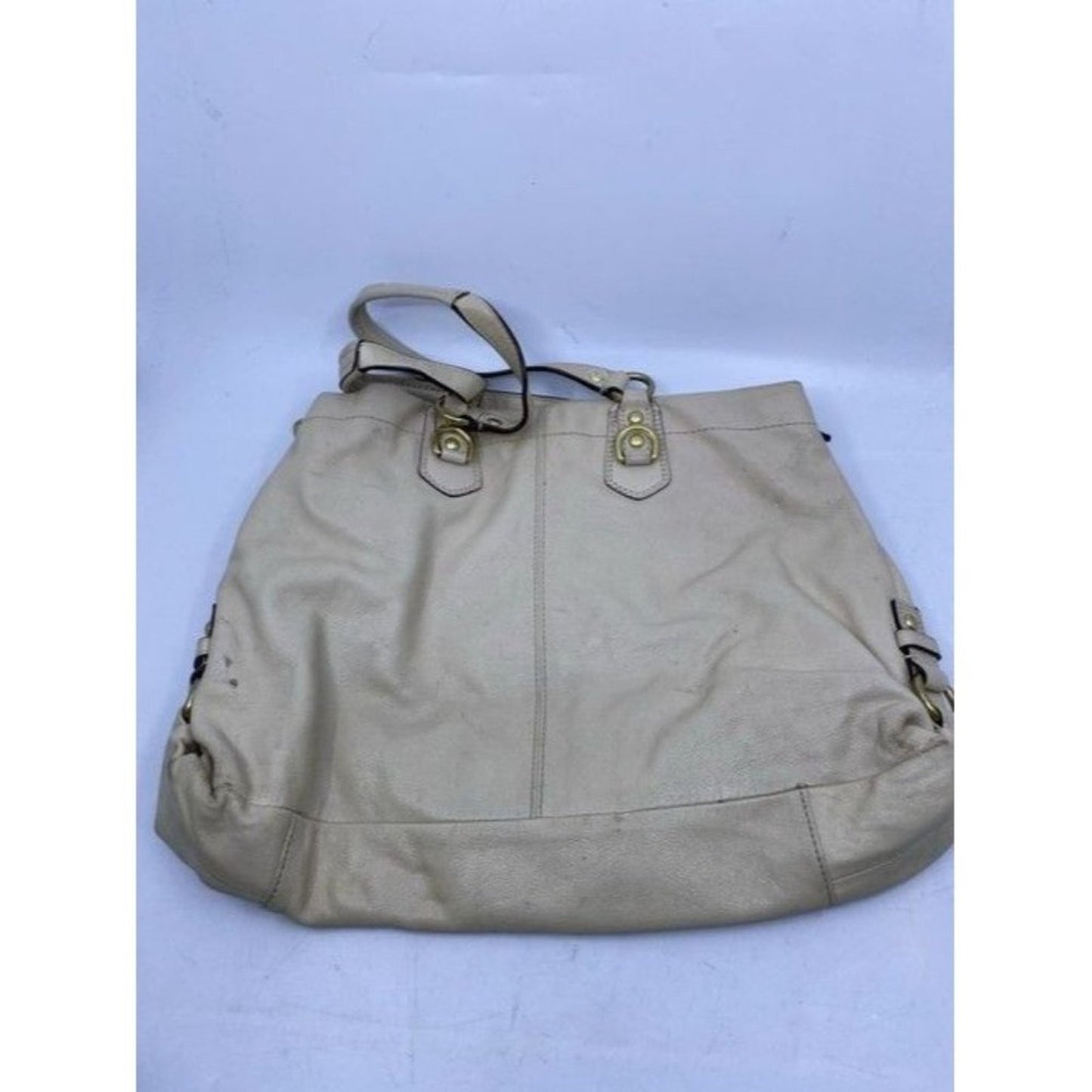 Coach Xl White Leather Shoulder Bag