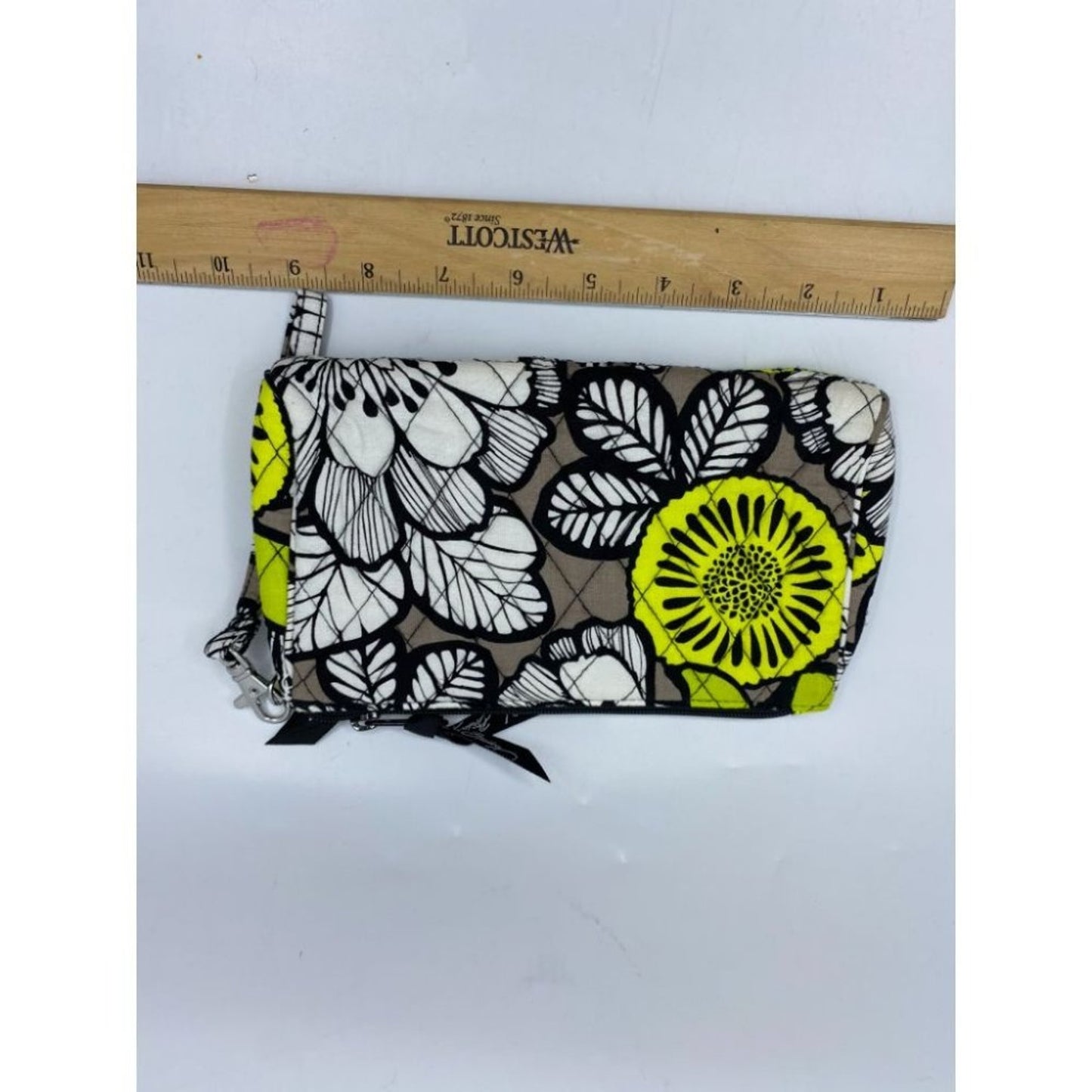 Vera Bradley White Green Black Gray Cosmetic Bag