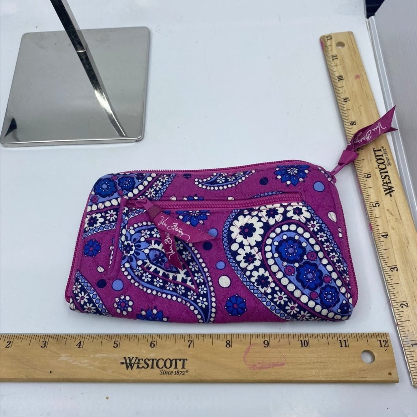 Vera Bradley Pink Blue Fabric Zipper Wallet
