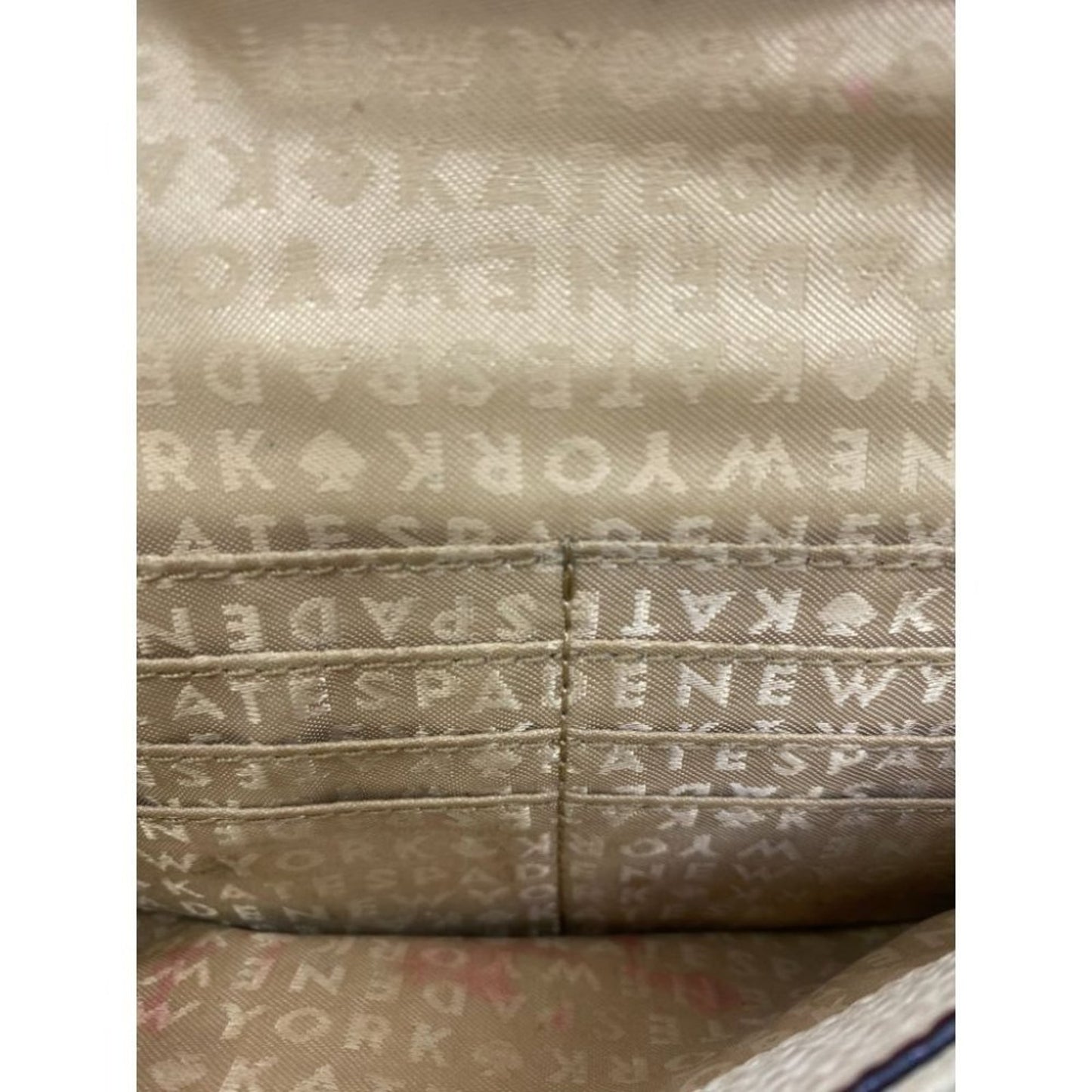 Kate Spade White Tan Fabric Crossbody Bag