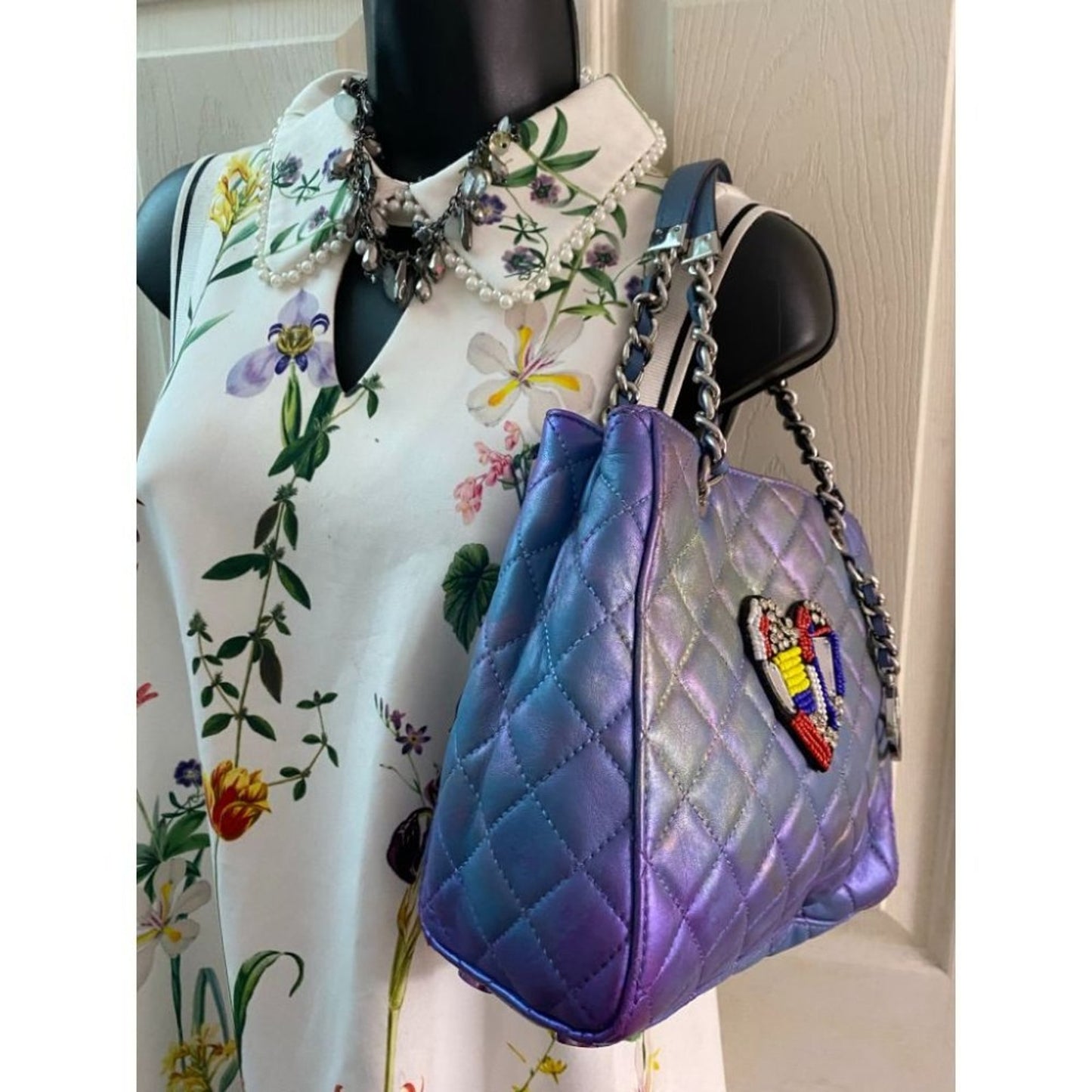 Michael Kors Blue Purple Customized Tote Bag