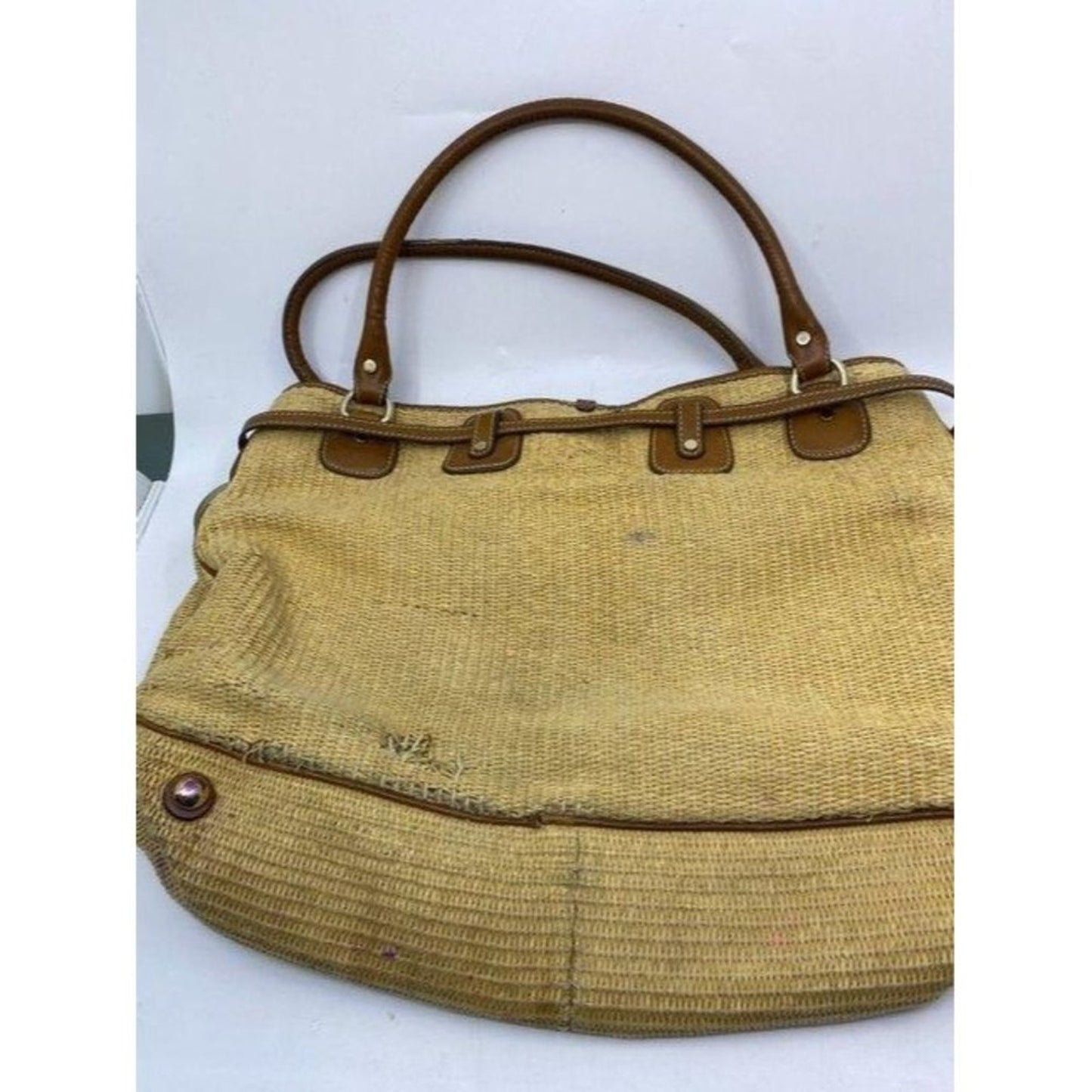 michael kors in need of tlc brown wicker shoulder