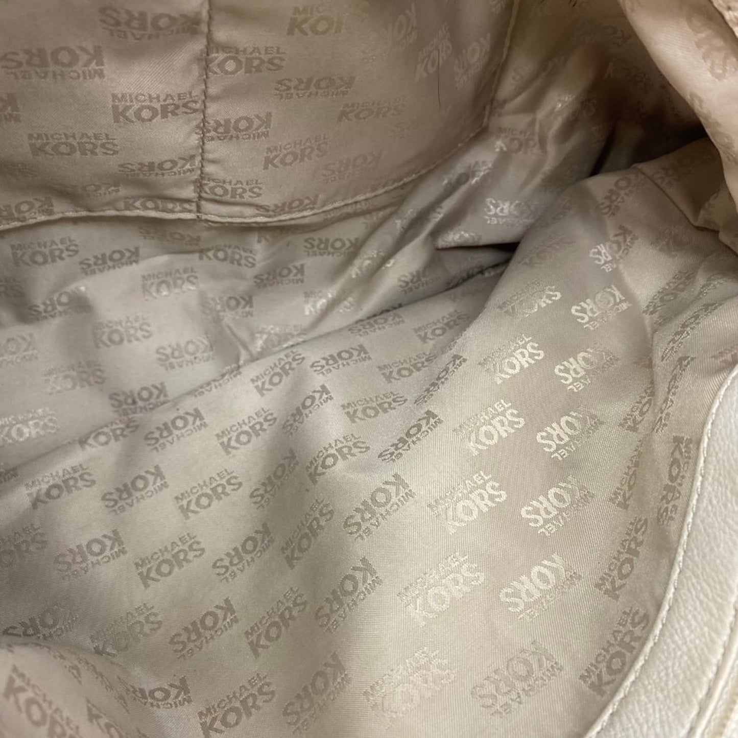 Michael Kors White large leather shoulder bag