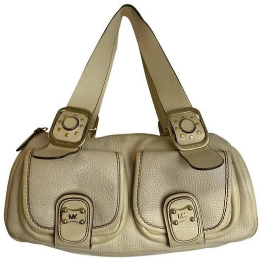 michael kors small handbag beige leather tote