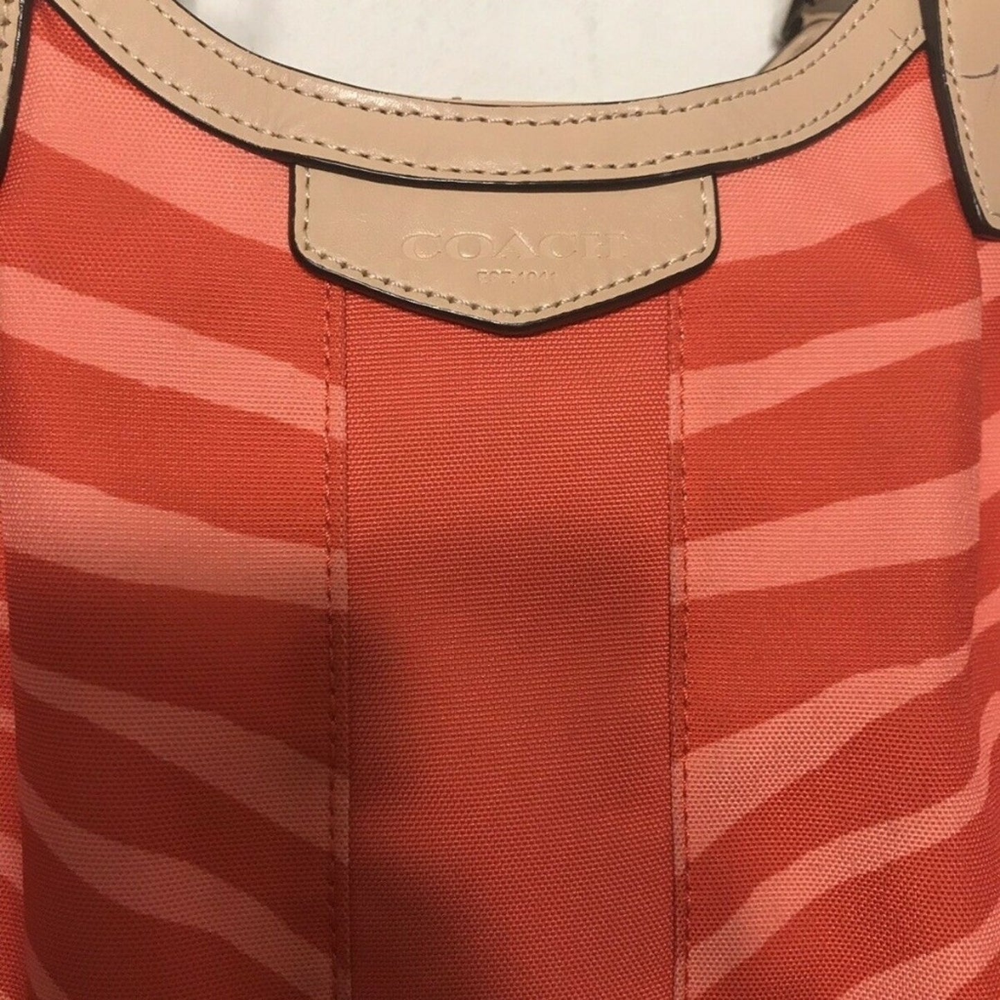 COACH Pink Animal Print Canvas Tote Bag