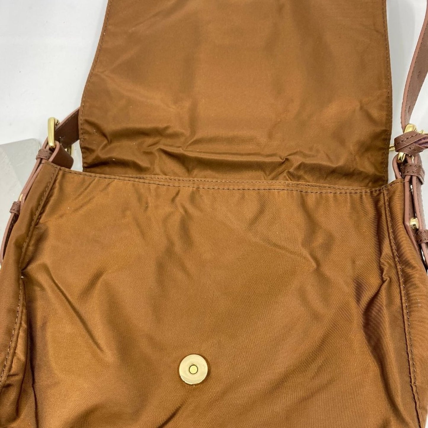 JPK Paris Brown Nylon Shoulder Bag