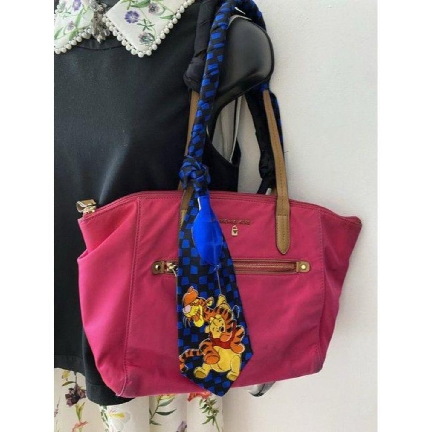 michael kors w customized w tie sash pink blue tot