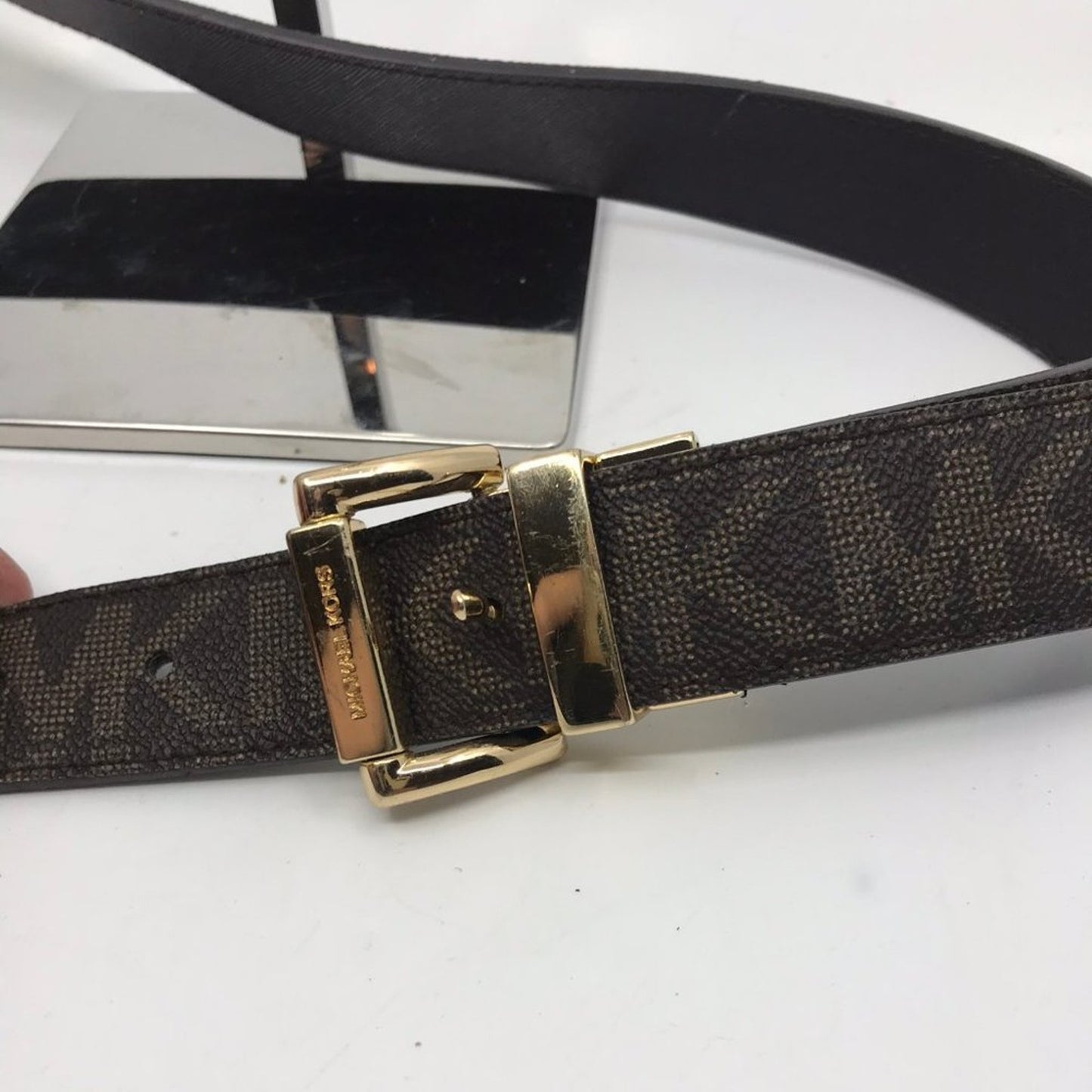 Michael Kors Dark Brown Leather Belt