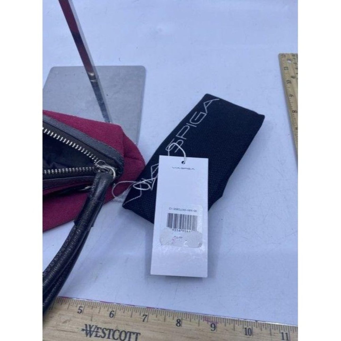 Via Spiga Womens Zipper Wrist Pouch Purse Pink Lea
