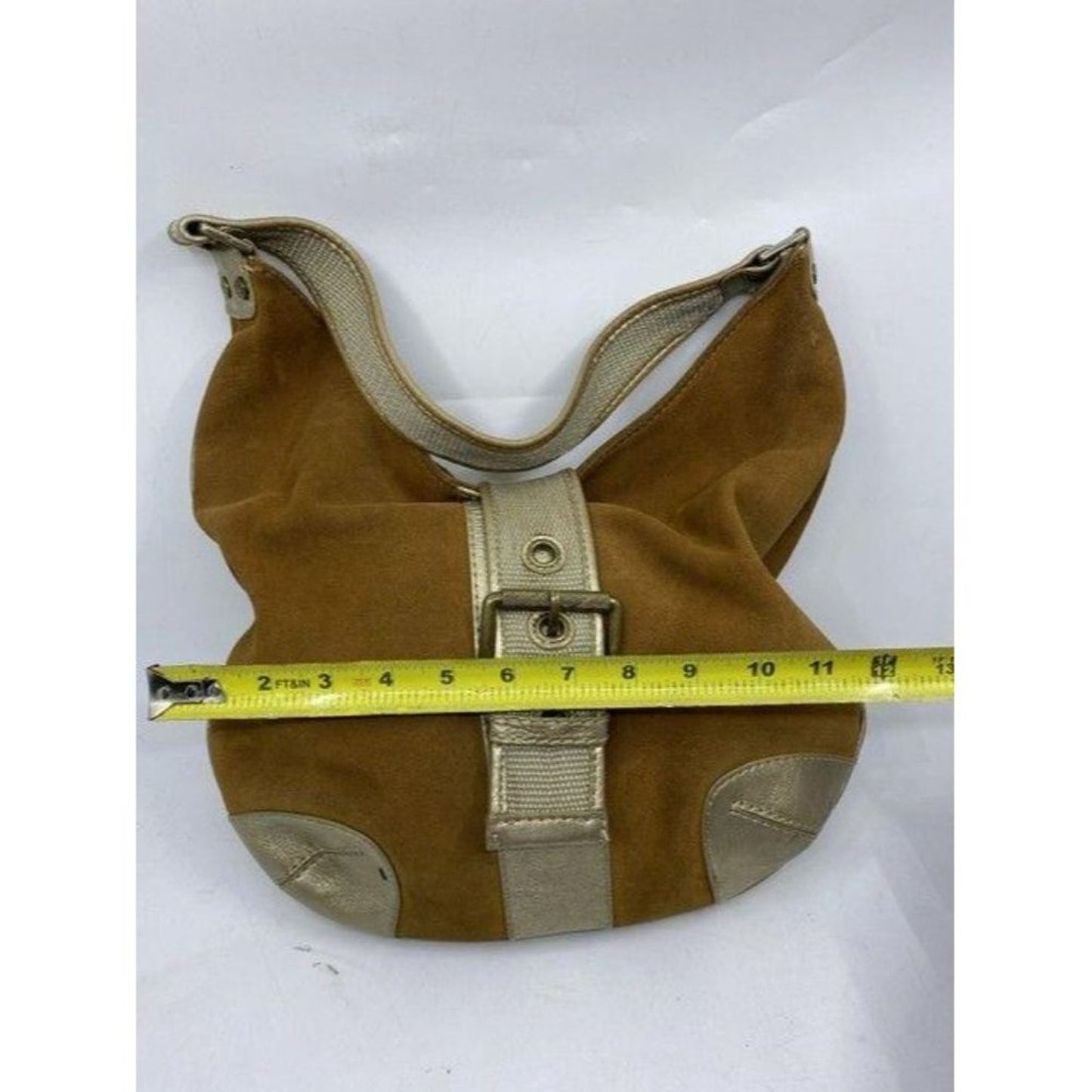 michael kors orange silver suede leather hobo bag