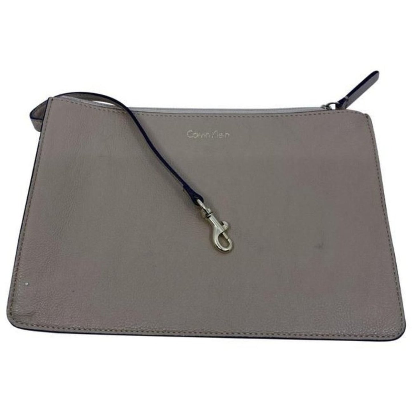 Calvin Klein Clip On Tan Faux Leather Clutch