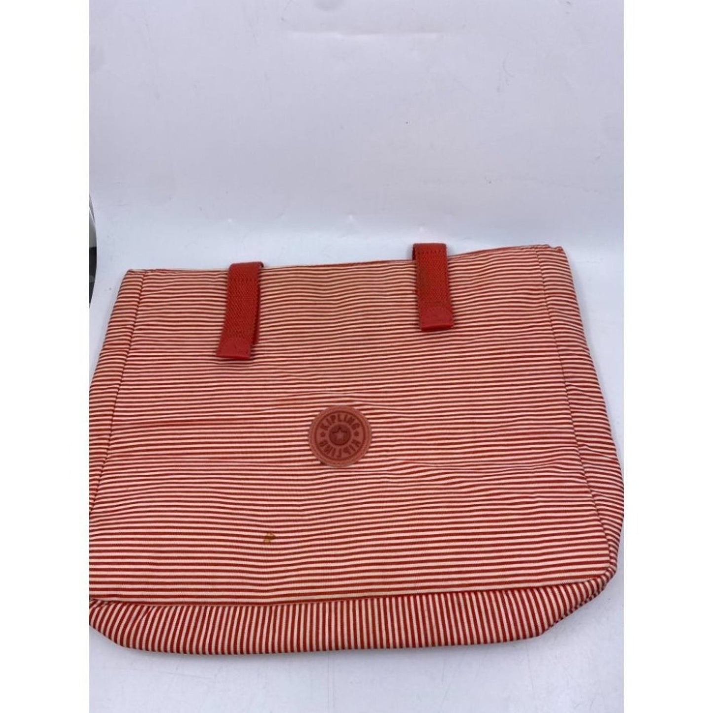 Kipling Red White Striped Accessory Bag
