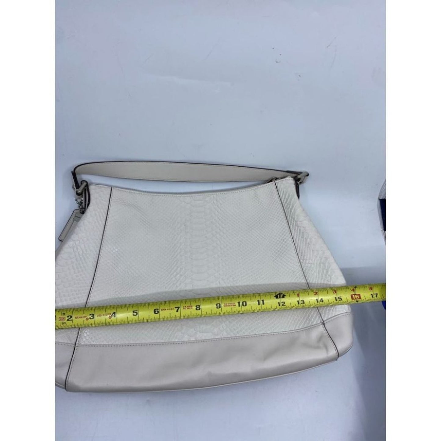 COACH Large White Leather Tote Bag