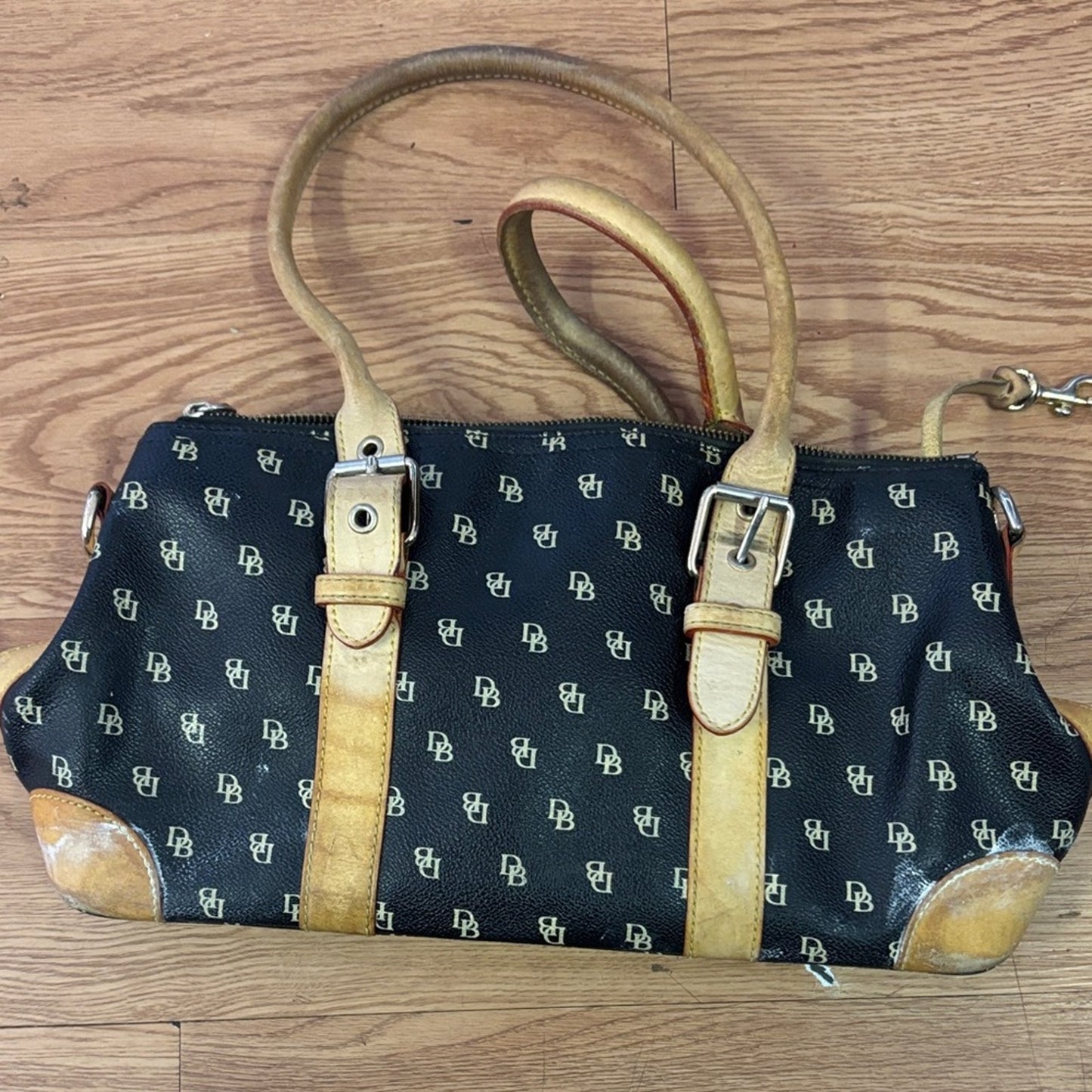 Dooney & Bourke Black and Tan Monogram Handbag