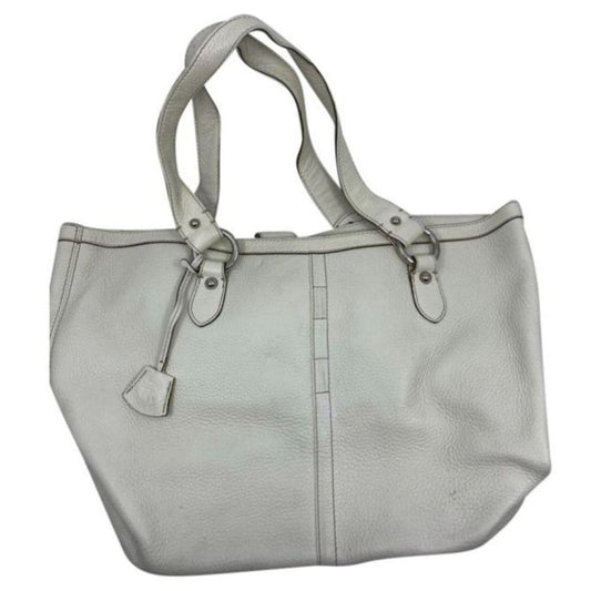 Banana Republic White Large Leather Tote Bag