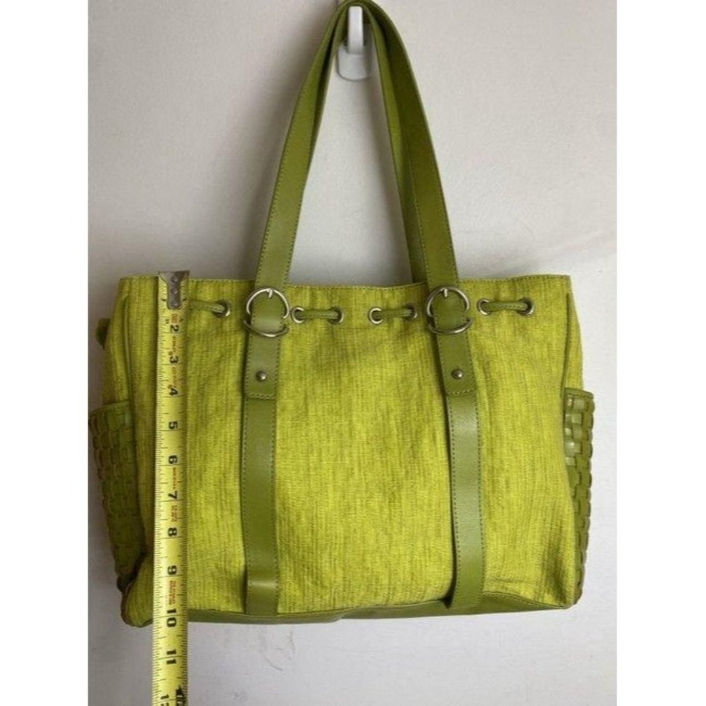kenneth cole bag green fabric tote
