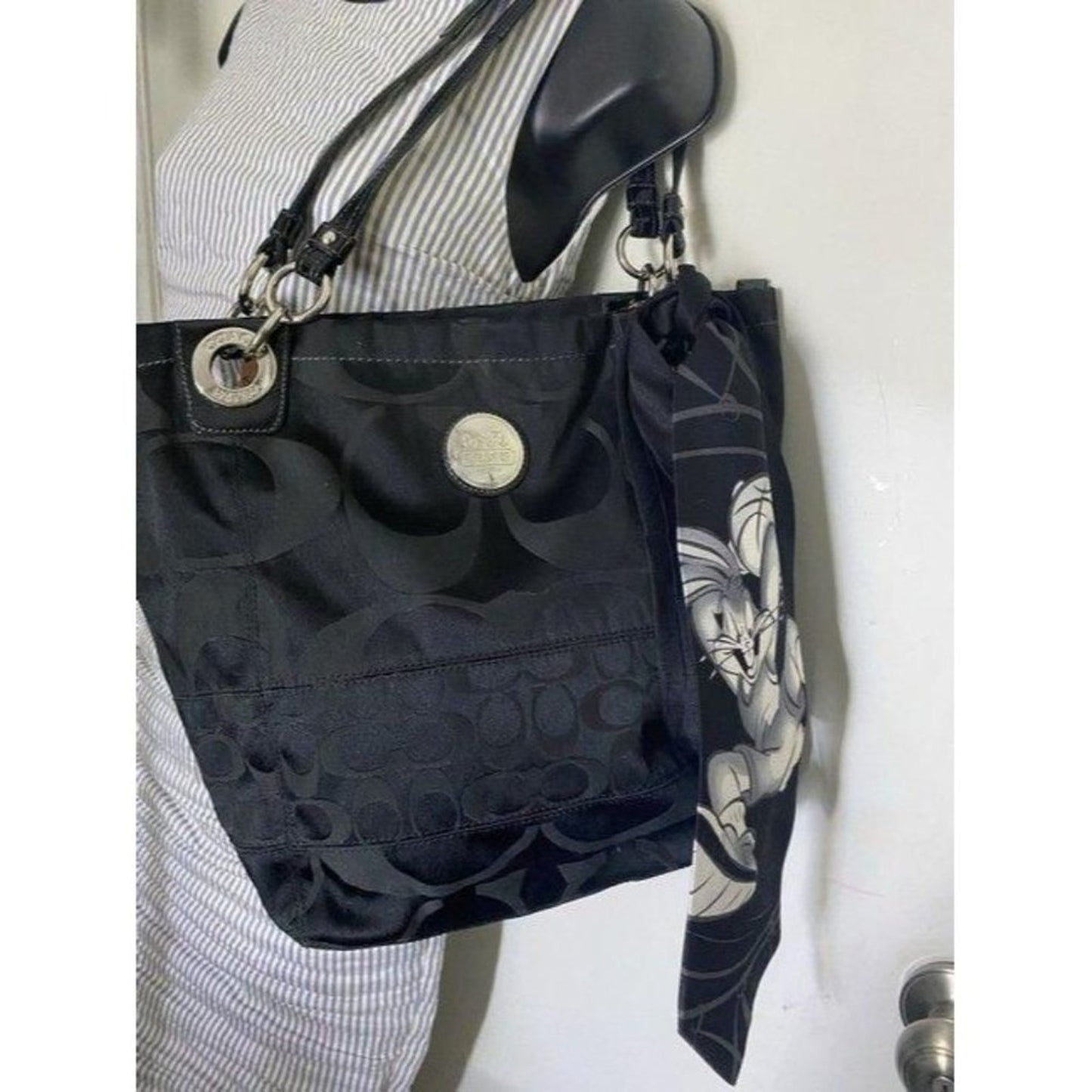 coach w w detachable specialty tie accent black sh