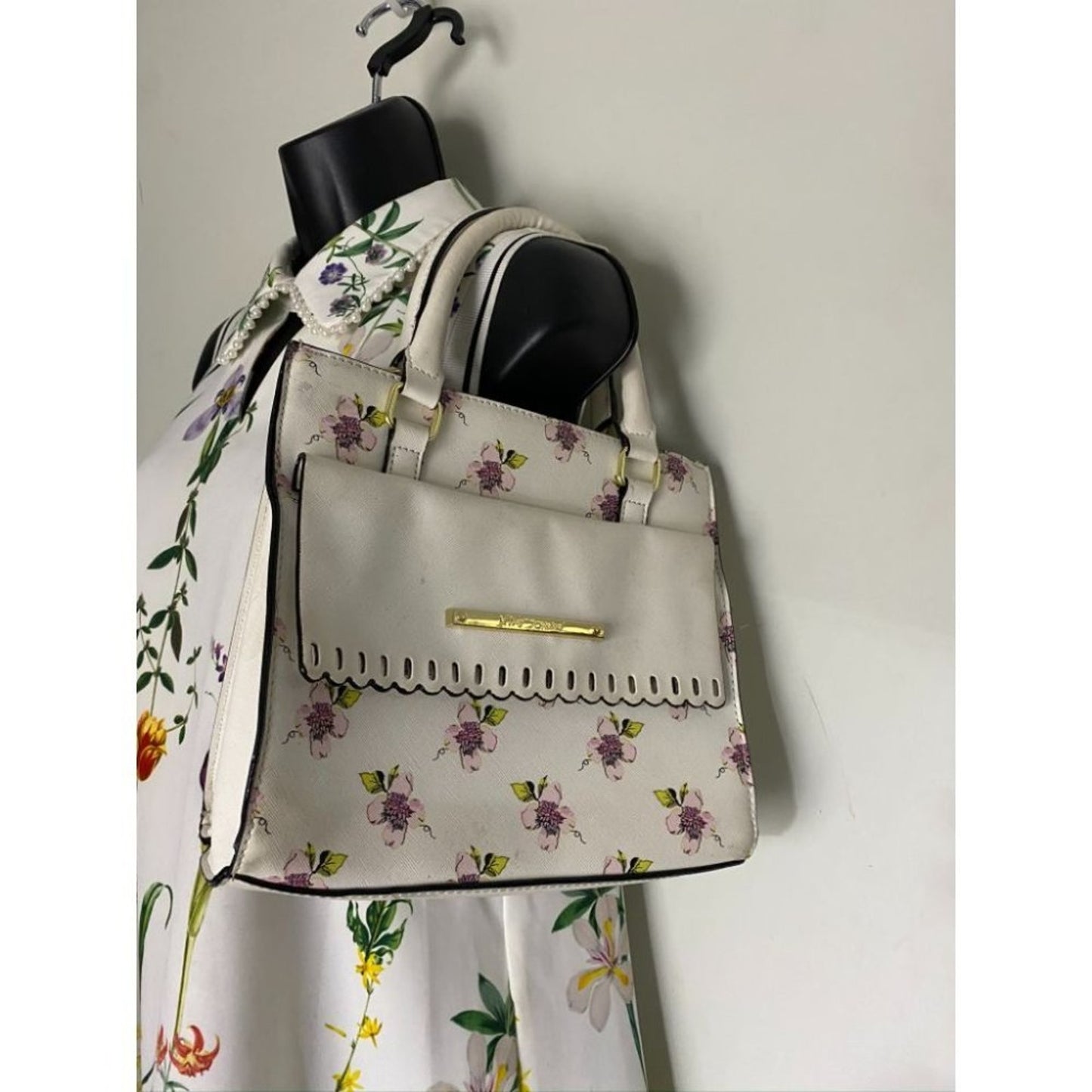 BETSEY JOHNSON Faux Leather Embellished Tote Bag