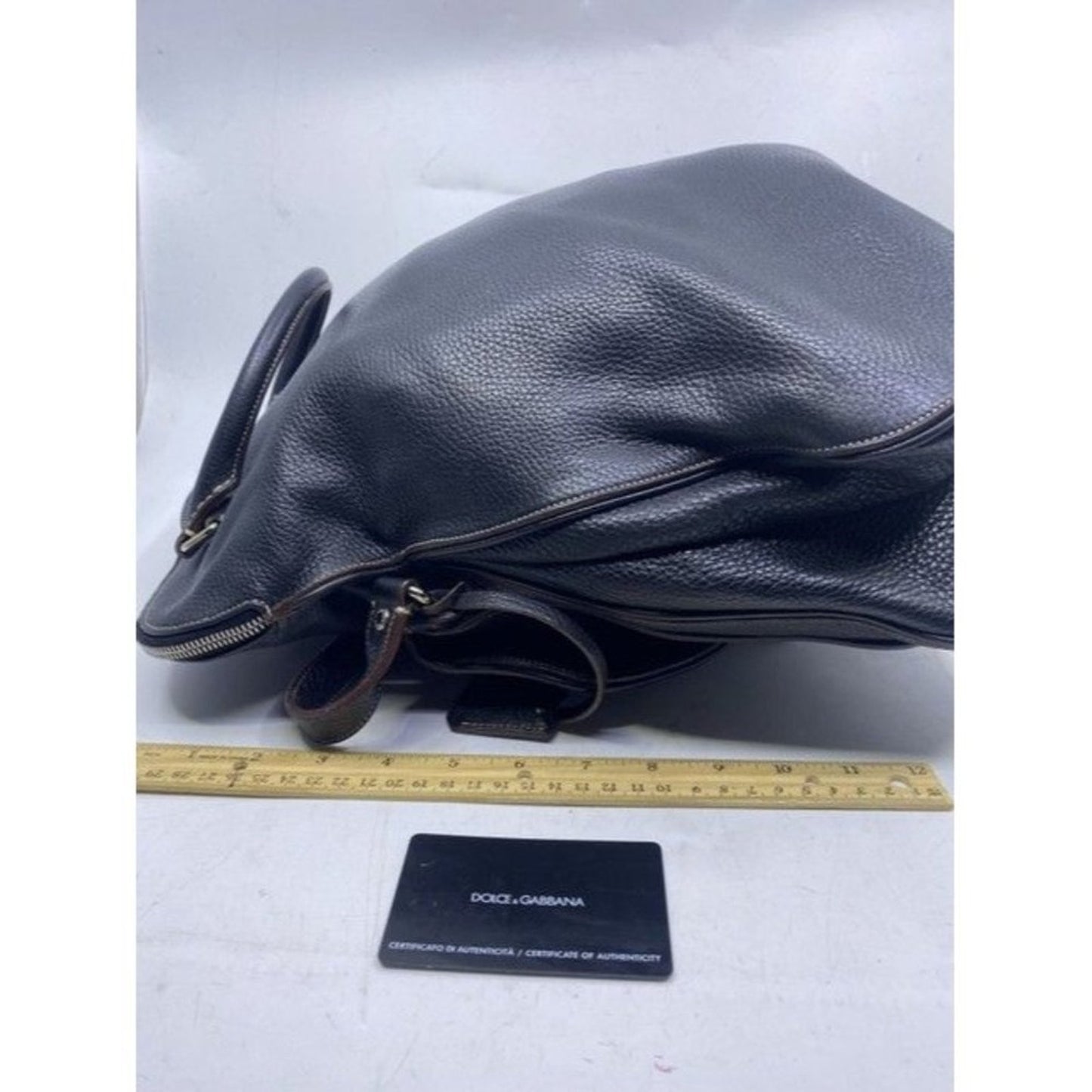 Dolce And Gabbana Miss Catch Fold Over Tote Black Leather Cross Body Bag