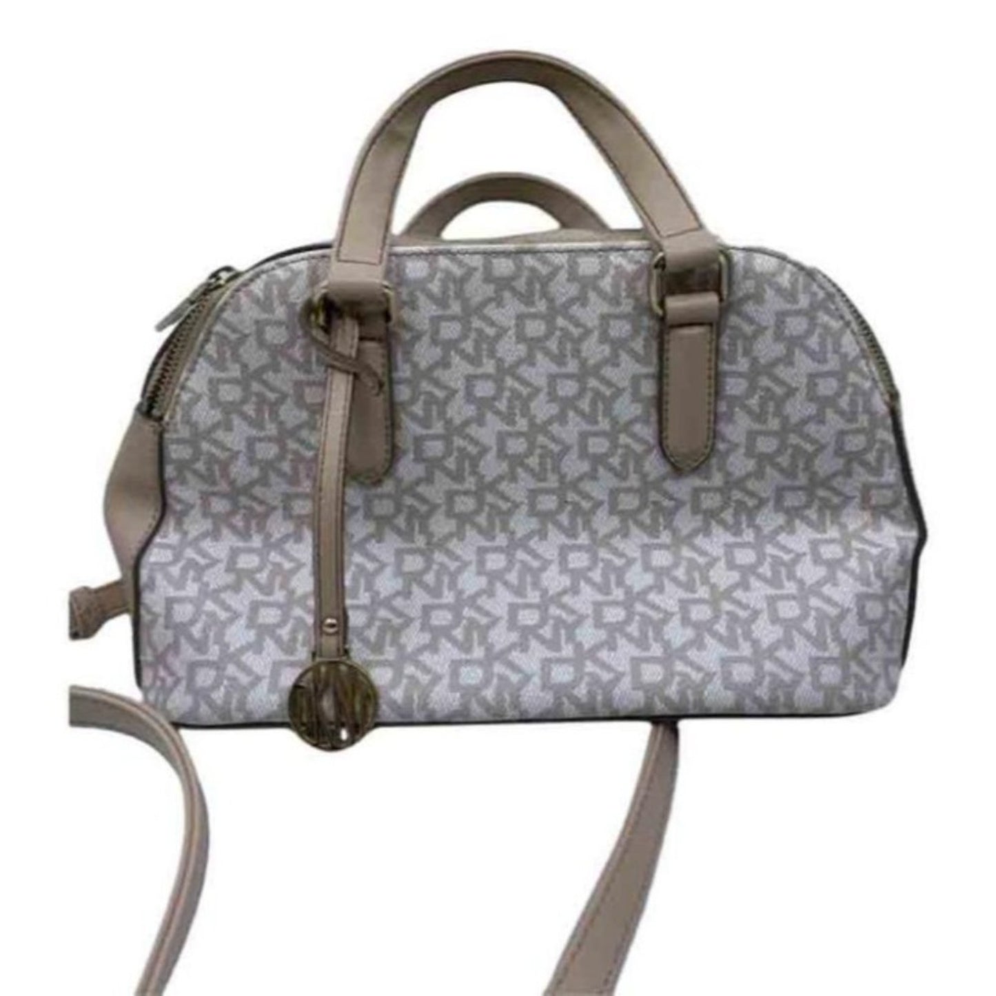DKNY Tan Gray Faux Leather Crossbody Bag