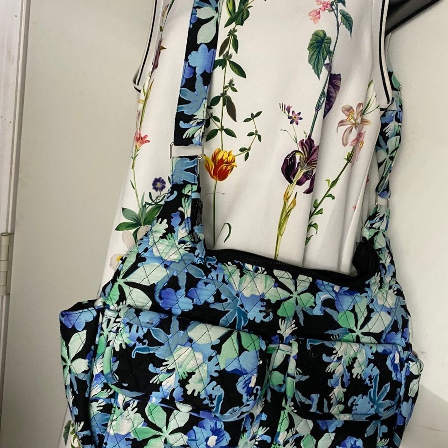 Lot of 3 Unbranded Floral Fabric Quilted Bags