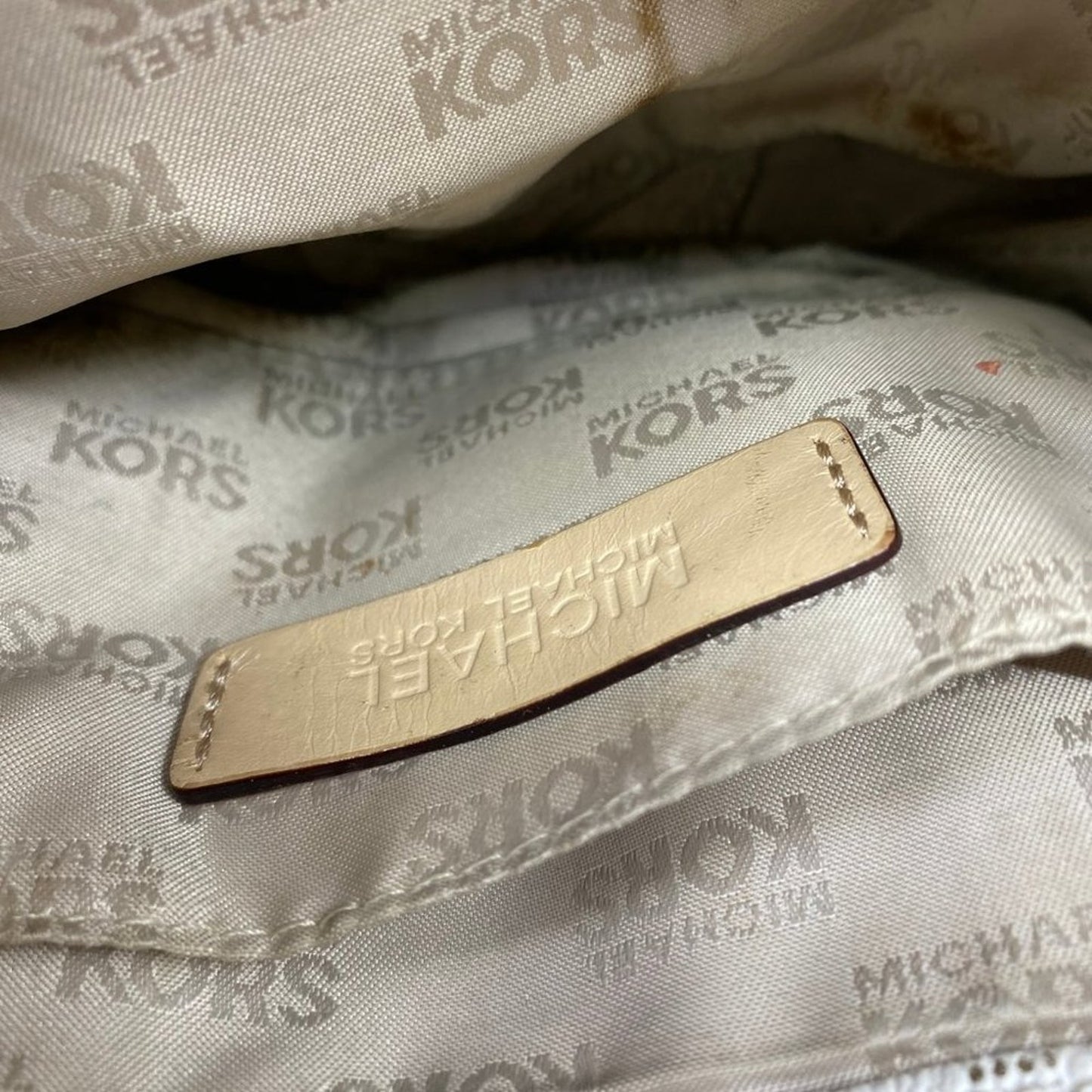 Michael Kors White Leather Crossbody Bag