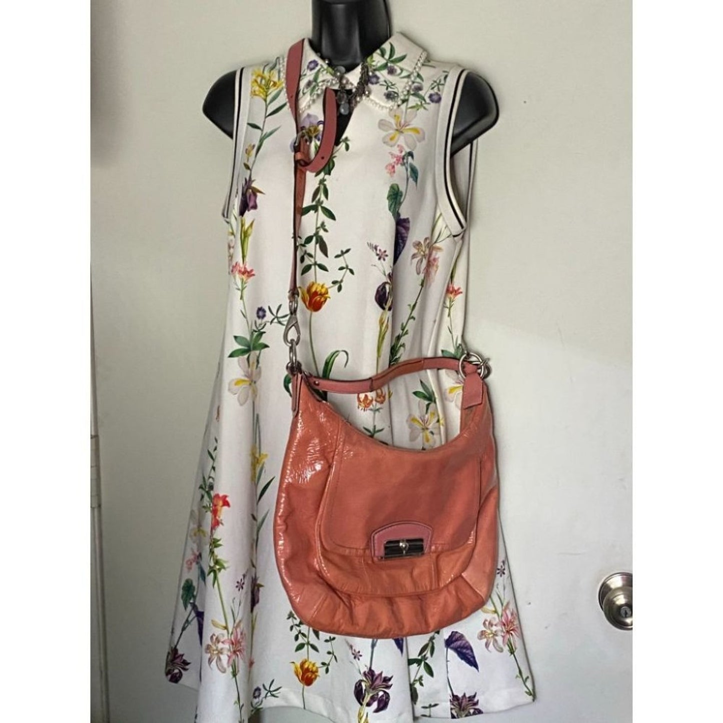 COACH Large Patent Leather Orange Shoulder Bag